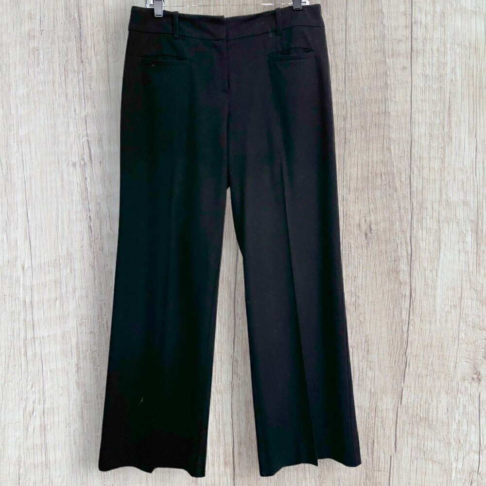 Trina Turk Black Weekend Wide Leg Trousers Size 8 Minimalist Quiet Luxury Office